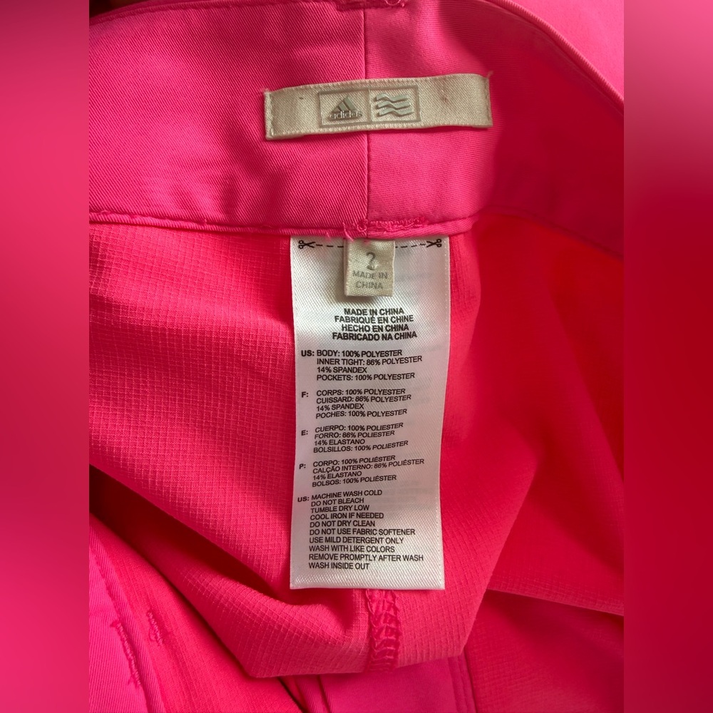 Adidas Hot Pink Athletic Mini Skirt High-Waisted Golf-Tennis Skort Style Sise 2 - Picture 11 of 15